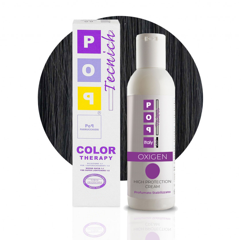 Pop Italy Tinta Permanente Color Therapy 1/10 Nero Blu - 100 gr